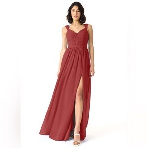 Azazie Evie bridesmaid formal dress size 14 rust color NWT